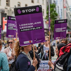 Foto von Frauen bei einer Demonstration